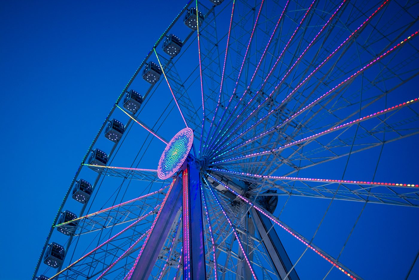 Same scene with Blue Hour Snow applied: a deep blue sky and warm lights